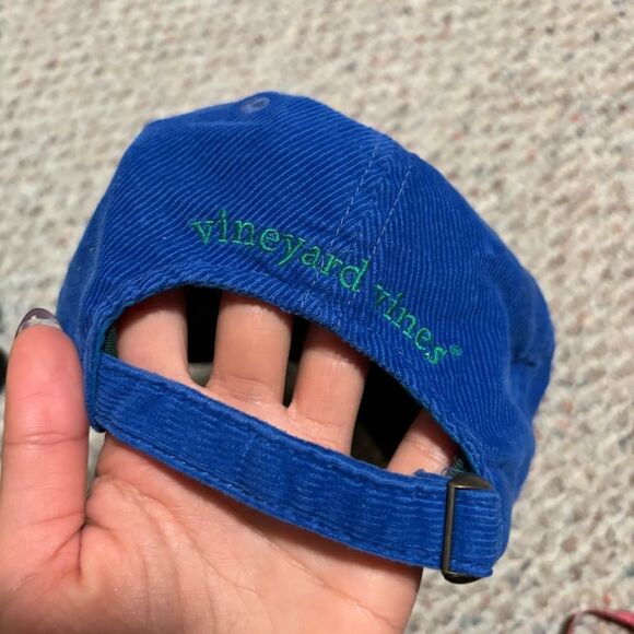 Vineyard Vines Corduroy Hat Blue Green Whale - Picture 4 of 5
